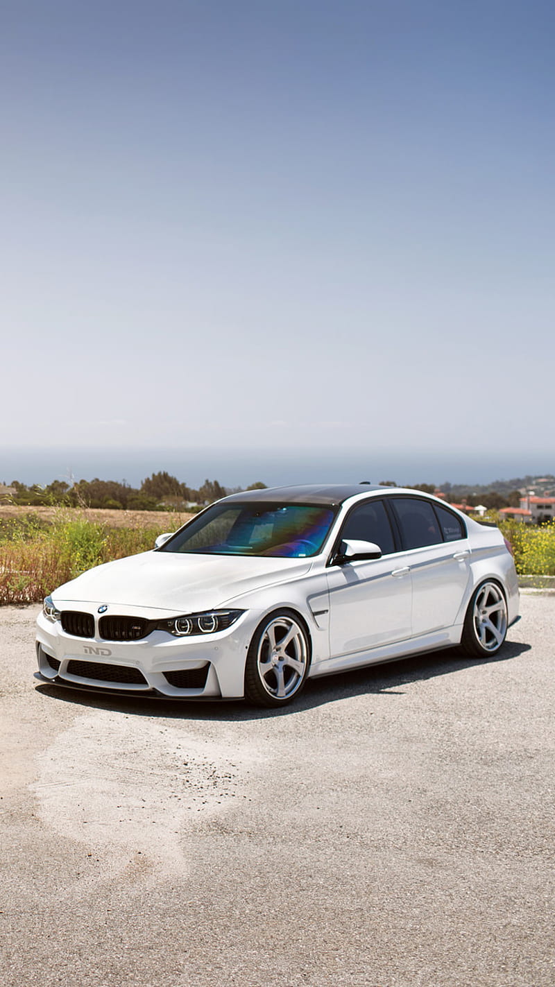 BMW M3, car, f80, outdoor, sedan, tuning, vehicle, white, HD phone wallpaper