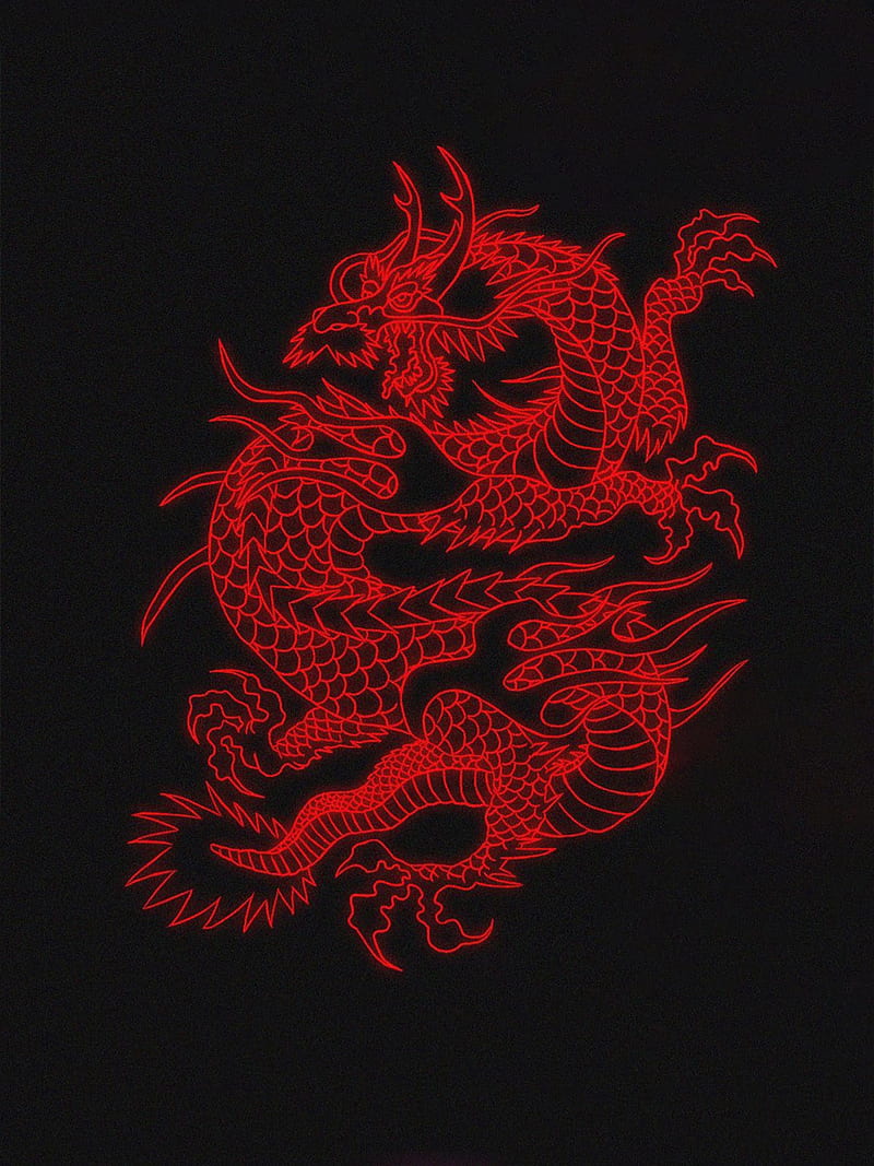 SergueiDiop, dragon, japan, red, HD mobile wallpaper | Peakpx