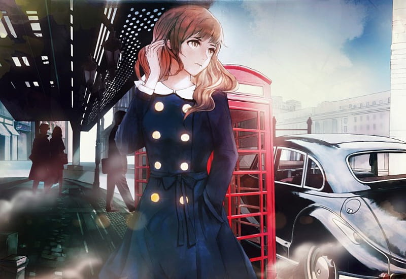 Cold Wheather, pretty, dress, bonito, sweet, cold, nice, sweater, anime, car, beauty, anime girl, scenery, longhair, female, lovely, brown hair, blouse, winter, motorcar, girl, snow, jacket, ze, lady, scene, maiden, HD wallpaper