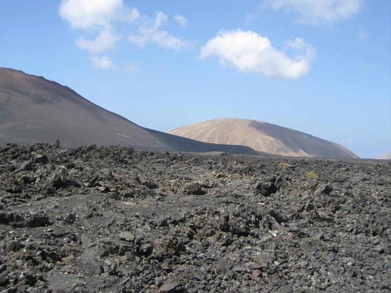 Lava on Lanzarote Canary Islands, lava, nature, forces of nature, mountains, HD wallpaper