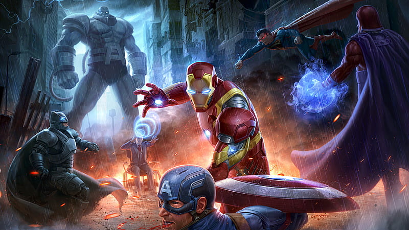 Marvel Avengers Vs Dc Justice League Laptop Full, , Background, and, HD  wallpaper | Peakpx