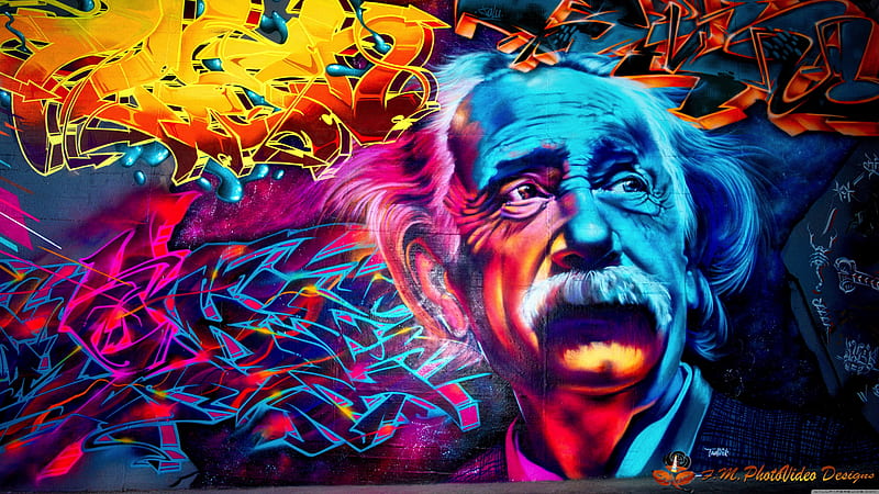 ALBERT EINSTINE, great, scientist, ideal, street art, HD wallpaper