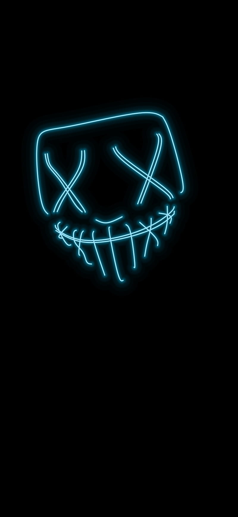 Neon mask, blue, HD phone wallpaper Neon mask, blue, HD phone wallpaper