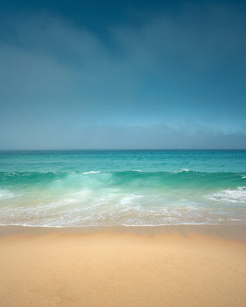 ocean, coast, horizon, waves, HD phone wallpaper