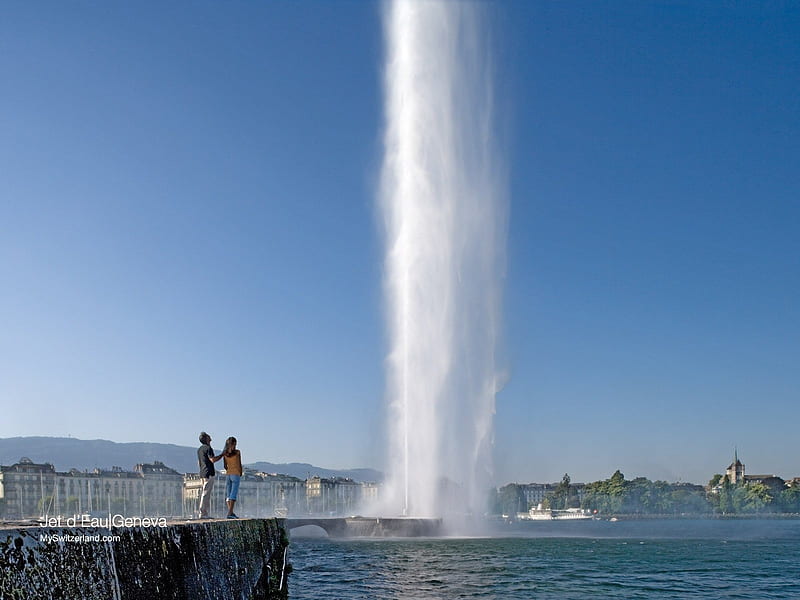 The world tallest fountain - the fountain in Geneva, HD wallpaper