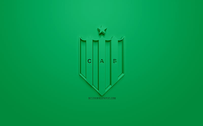 Club Atletico Banfield, creative 3D logo, green background, 3d emblem, Argentinean football club, Superliga Argentina, Banfield, Argentina, 3d art, Primera Division, football, First Division, stylish 3d logo, CA Banfield, Banfield FC, HD wallpaper