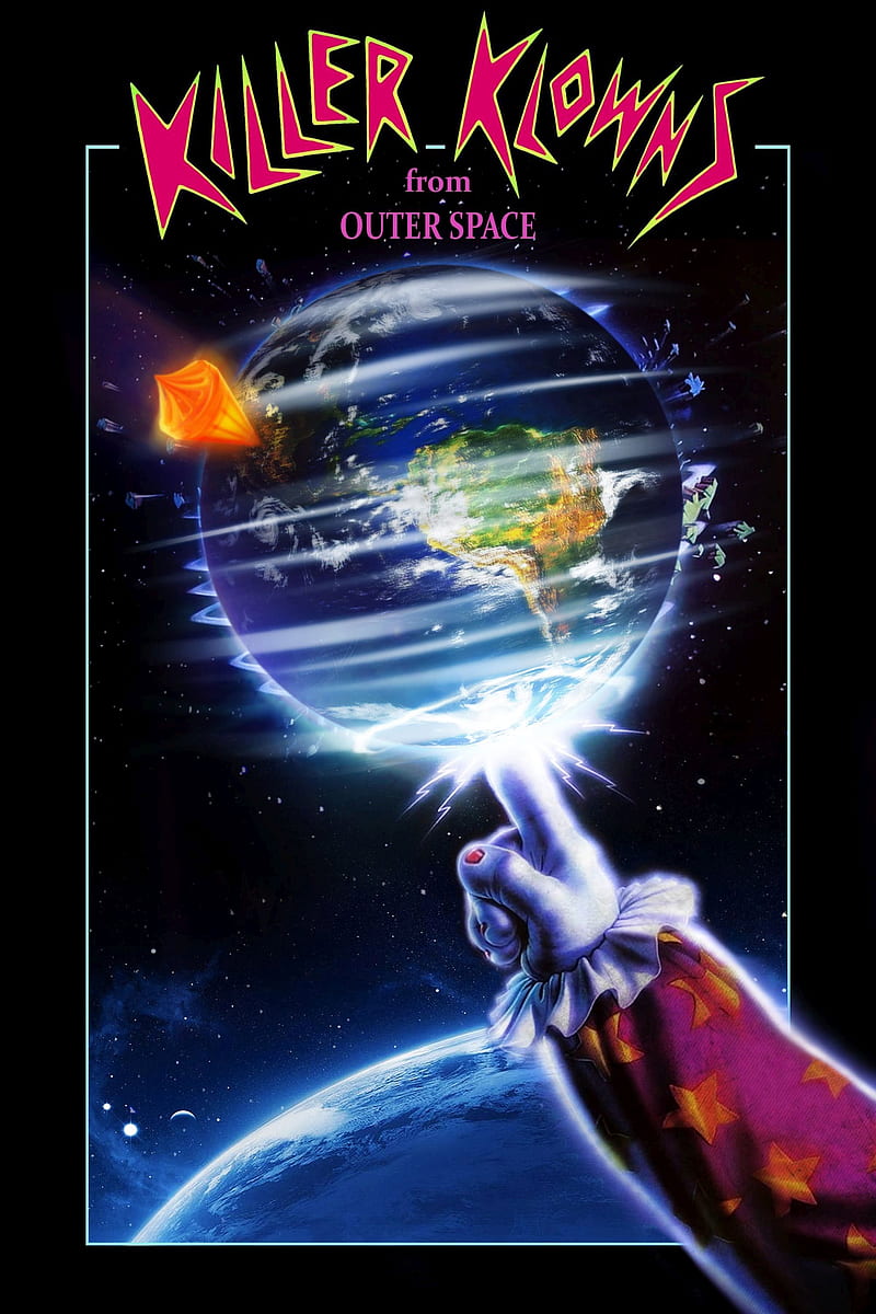 Killer Klowns, from outer space, 1988, movie, poster, comedy, horror, sci-fi, cult classic, HD phone wallpaper