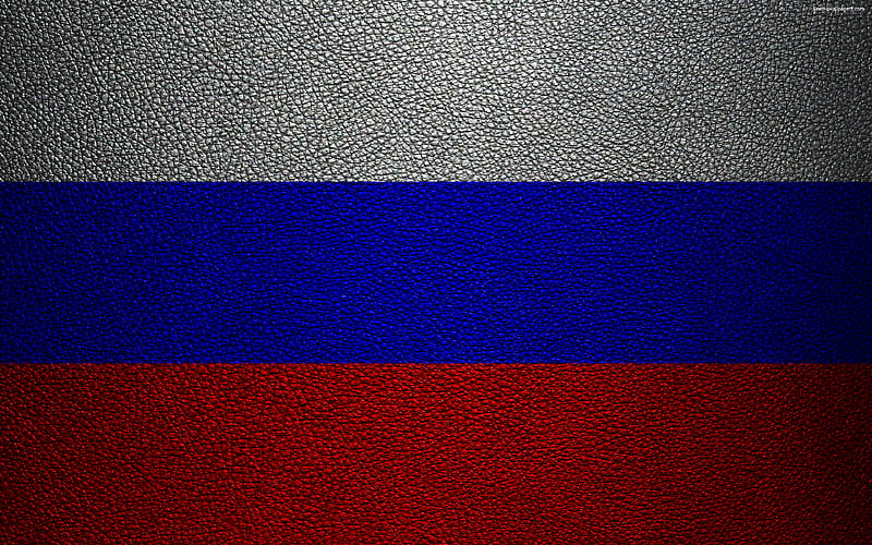 Flag of Russia leather texture, Russian flag, Europe, Russian Federation, flags of Europe, Russia, HD wallpaper
