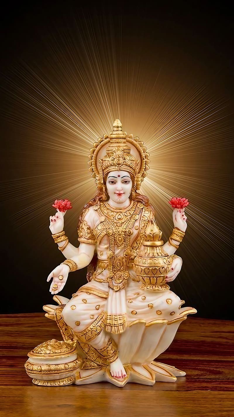 Lakshmi Ji Ka, White Statue, maa laxmi, goddess of wealth, HD phone wallpaper
