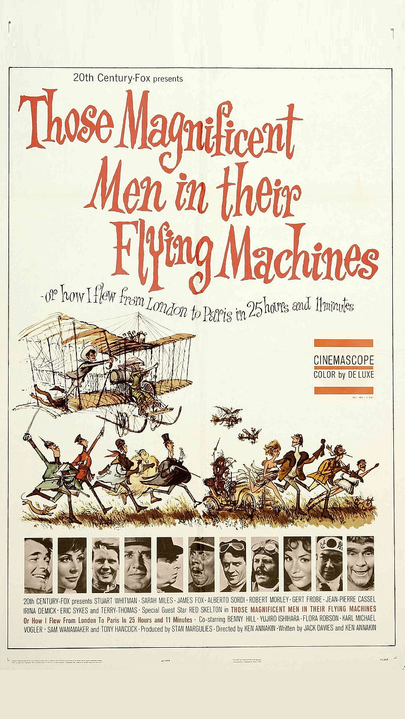Flying Machines, 1965, movie, poster, their flying machines, those magnificent men, HD phone wallpaper
