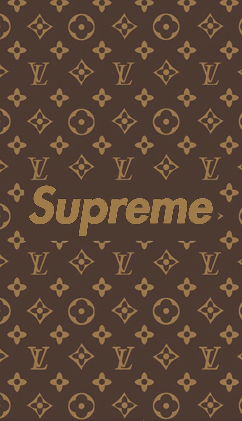 LV Supreme, abstract, brands, brown, luis vuitton, rich, HD phone wallpaper