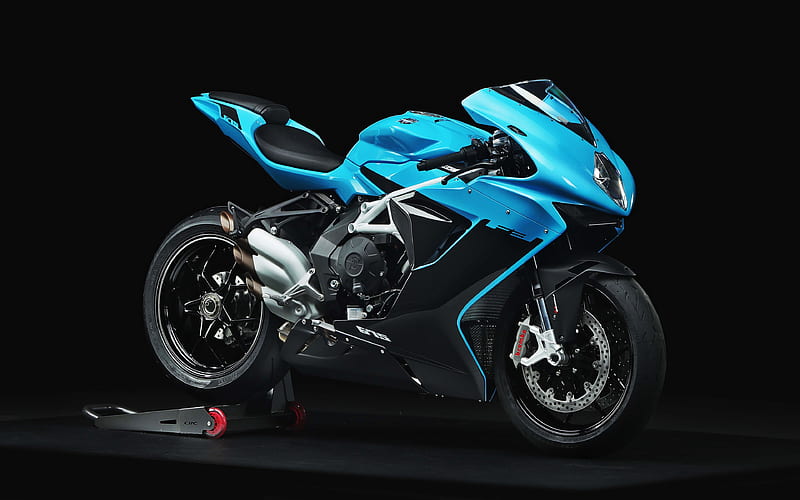 MV Agusta F3 675 studio, 2019 bikes, blue motorcycles, superbikes, MV Agusta, HD wallpaper