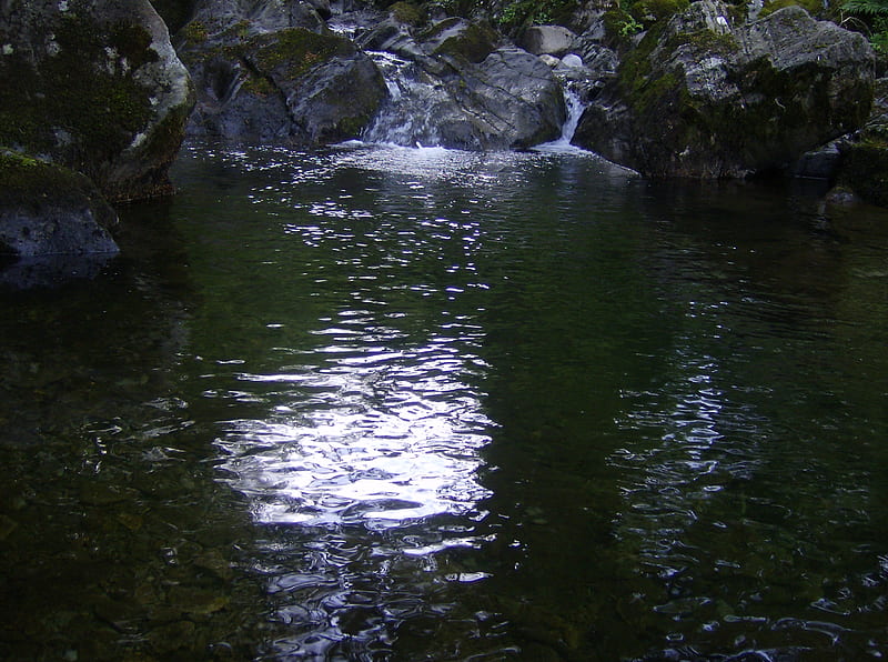 water pool near Grasmere, rocks, waterfall, lake district, river, HD wallpaper