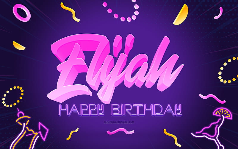 Happy Birtay Elijah Purple Party Background, Elijah, creative art, Happy Elijah birtay, Elijah name, Elijah Birtay, Birtay Party Background, HD wallpaper