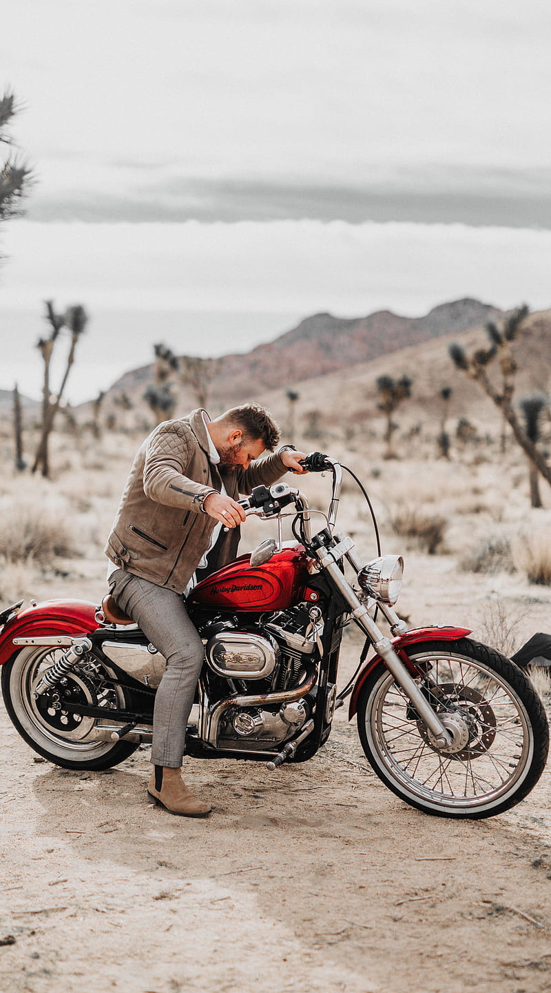 Harley on Mars, bike, desert, harley, mars, motor bike, mountains ...