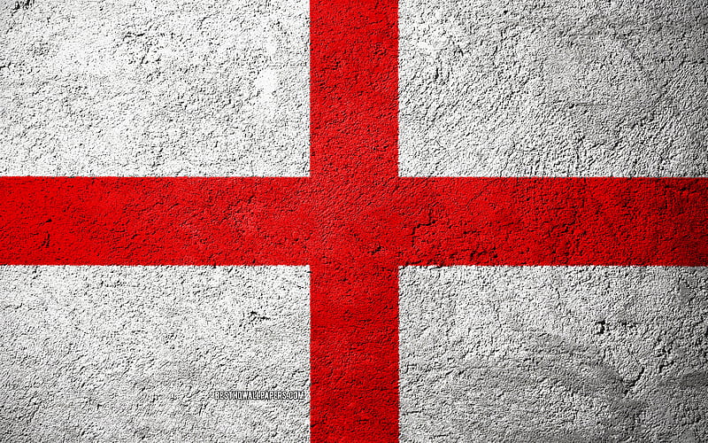 Flag of England, concrete texture, stone background, England flag, Europe, England, flags on stone, HD wallpaper