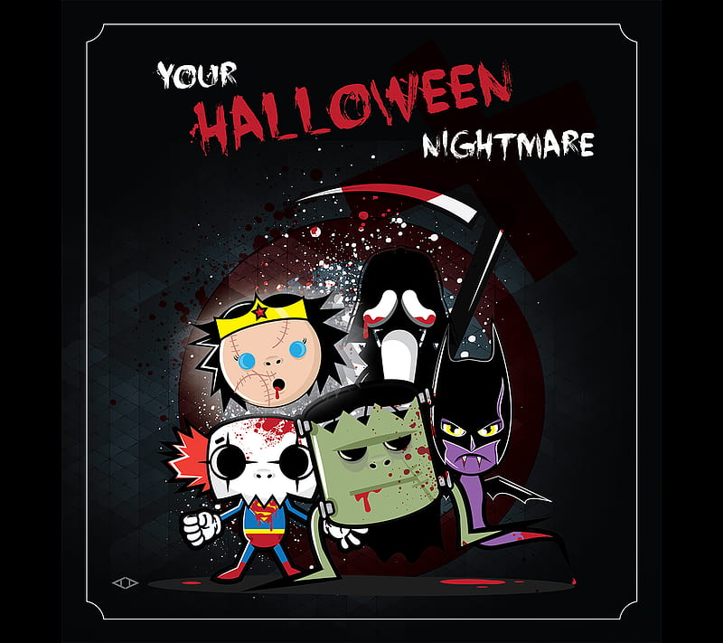 Hallowen Nigthmare, dark, fear, halloweensmile, heroes, night, smile, super, HD wallpaper