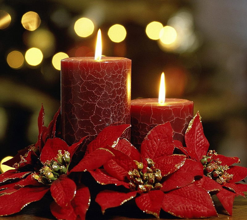 Candles, candle, christmas, cool, cute, fire, light, red, romantic, x-mas, HD wallpaper