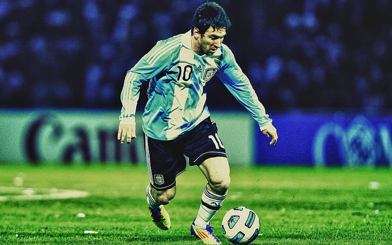 Lionel Messi, art, world football star, Argentina national football team, Leo Messi, Argentine football player, superstar, HD wallpaper
