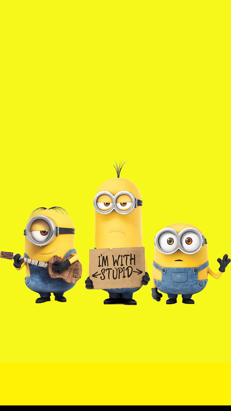 Minions, despicable me, movies, yellow background, HD phone wallpaper ...