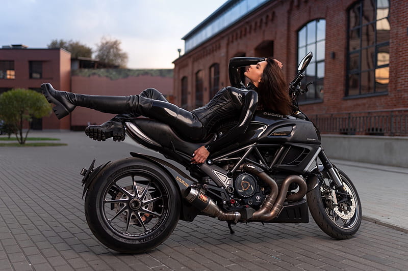 Motorcycles, Girls & Motorcycles, Ducati , Latex , Motorcycle, HD wallpaper