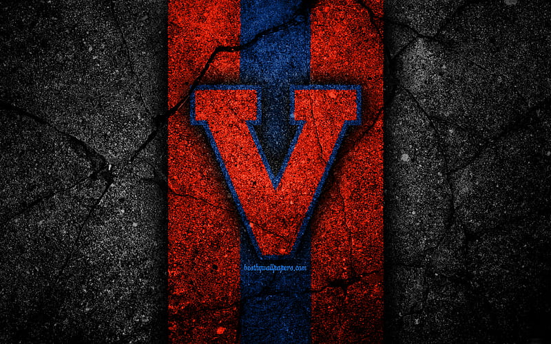 Virginia Cavaliers american football team, NCAA, orange blue stone, USA, asphalt texture, american football, Virginia Cavaliers logo, HD wallpaper