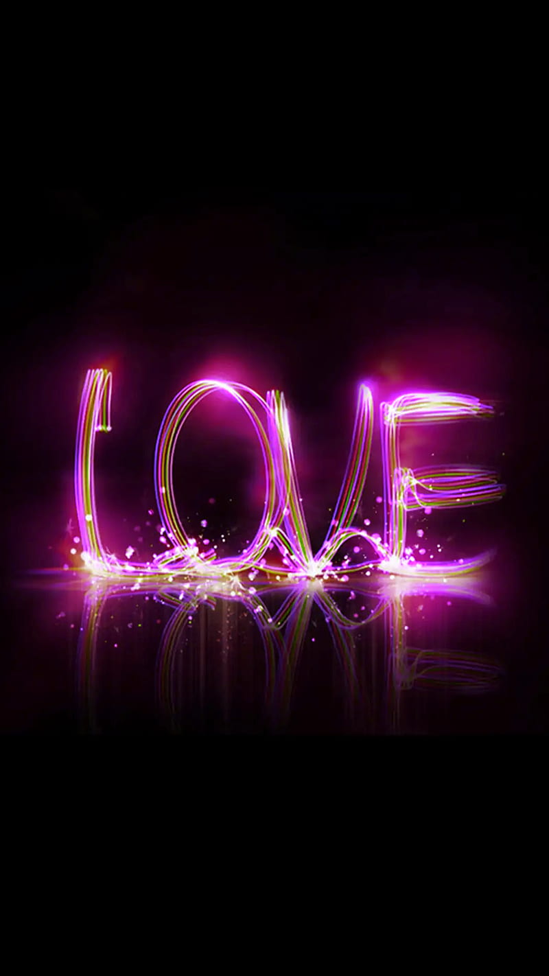Love, neon, pink, word, HD phone wallpaper | Peakpx