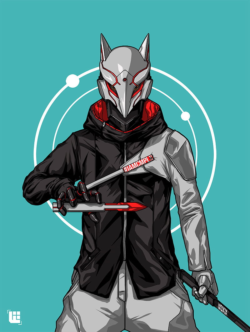 Steel Fox, background, coat, hood, knife, la maquina, mask, masked, HD phone wallpaper