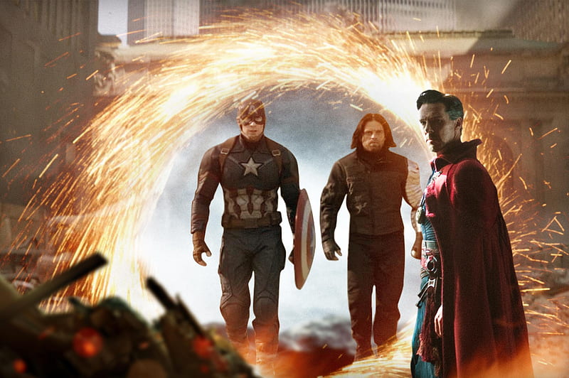 Doctor Strange Captain America Winter Solider In Avengers Infinity War 2018, doctor-strange, captain-america, 2018-movies, movies, avengers-infinity-war, HD wallpaper