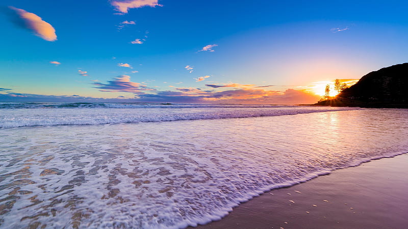 Beautiful Beach Sunset , beach, sunset, nature, HD wallpaper