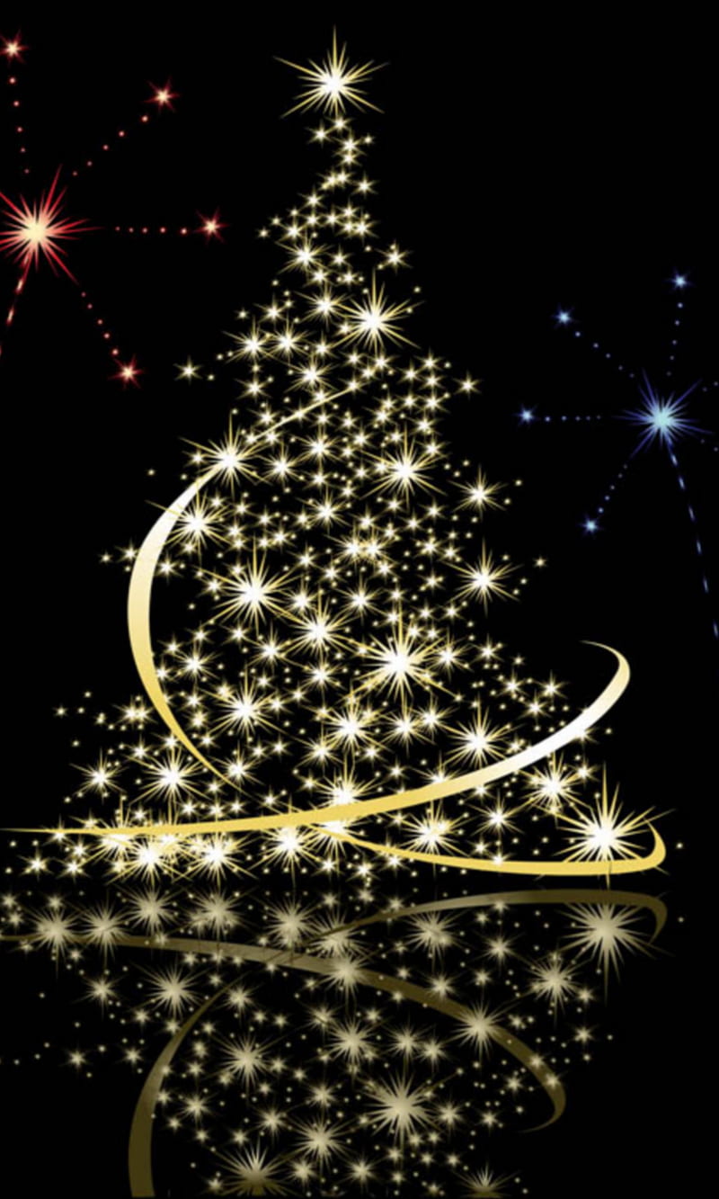 merry christmas, gold, merry, merry christmas tree, xmas, y christmas, HD phone wallpaper