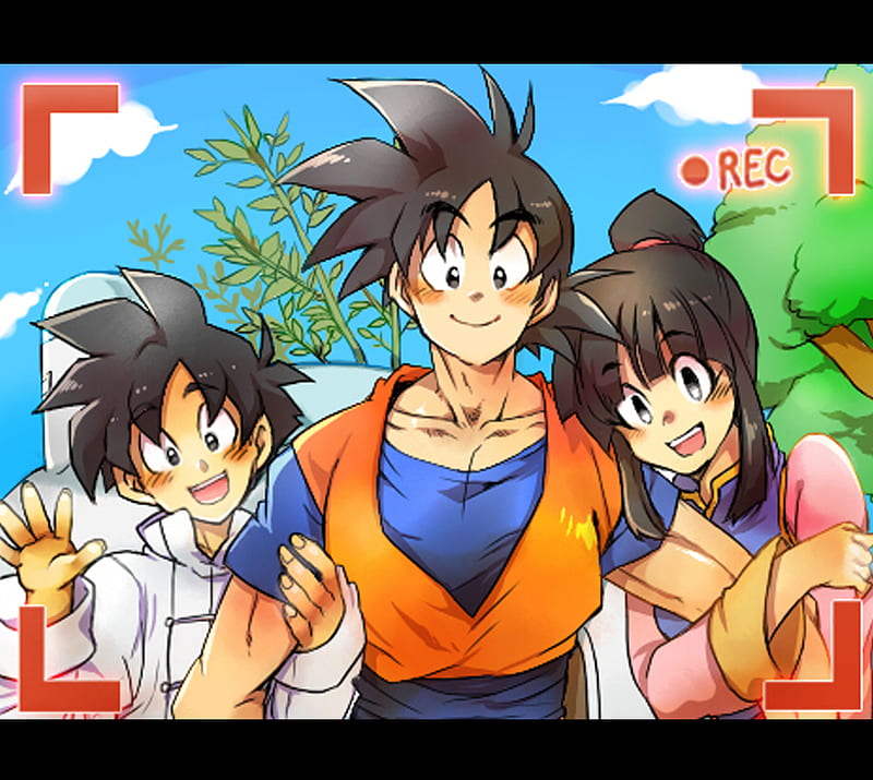 Son Family, anime, chichi, dragon ball z, gohan, goku, HD wallpaper