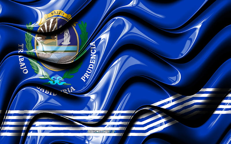 Salto flag Departments of Uruguay, administrative districts, Flag of Salto, 3D art, Salto Department, Uruguayan departments, Salto 3D flag, Uruguay, South America, HD wallpaper