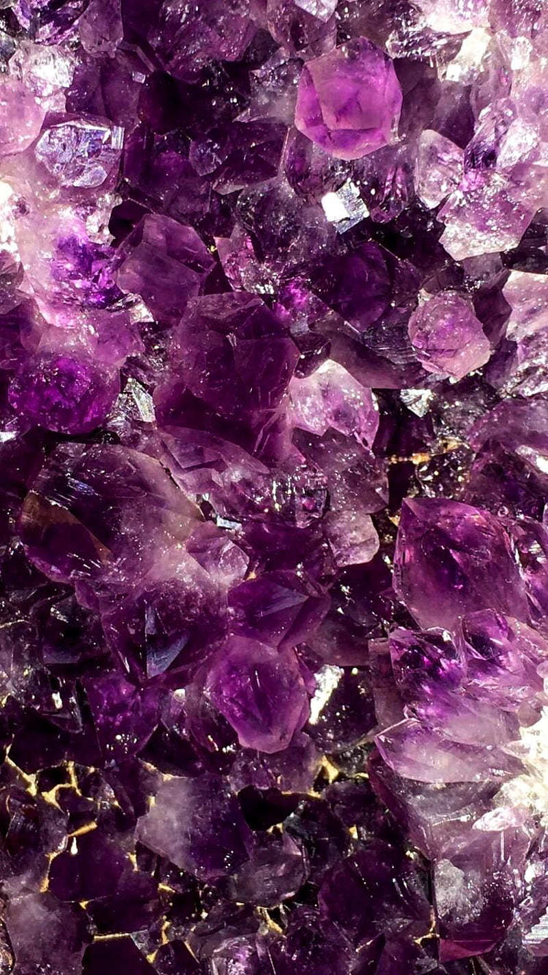 Purple, crystal, crystals, gems, sparkle, HD phone wallpaper