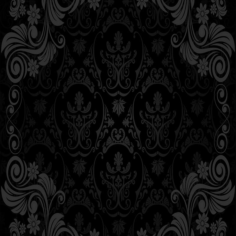 Floral Pattern, abstract, black floral, pattern art design, HD phone wallpaper