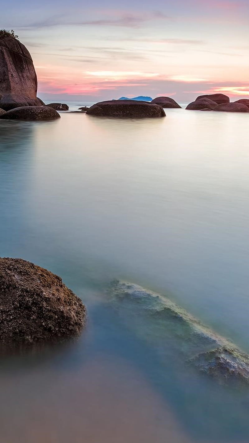 Nature , seascape, rocks, sea, sky, HD phone wallpaper
