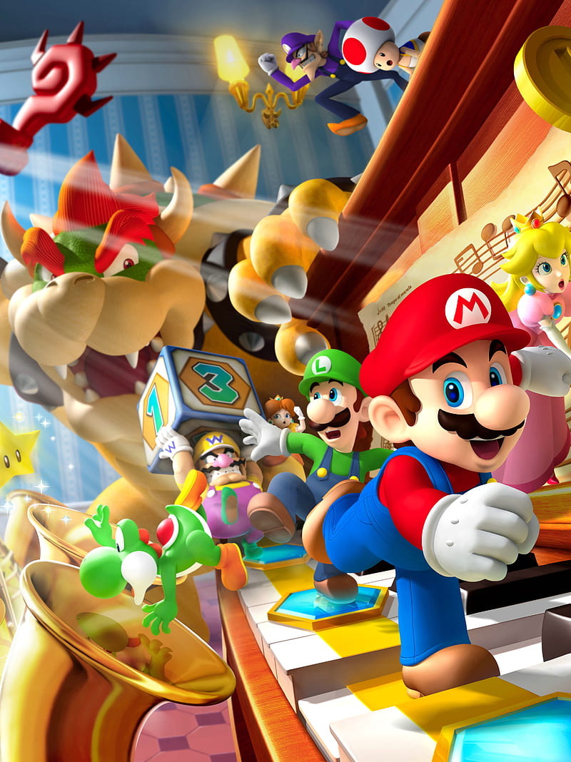 Super Mario Party Ds, luigi, luigyh, mario party, nintendo, video games, yoshi, HD phone wallpaper