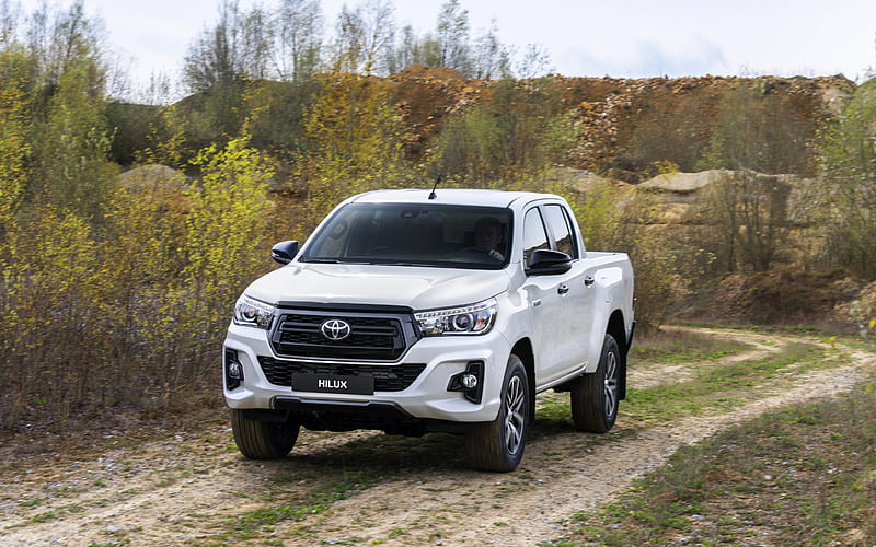 Toyota Hilux, Special Edition, 2019, white pickup truck, exterior, front view, japanese cars, Toyota, HD wallpaper