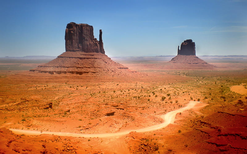 Monument Valley, skies, utah, deserts, national park, nature, bonito, blue, HD wallpaper