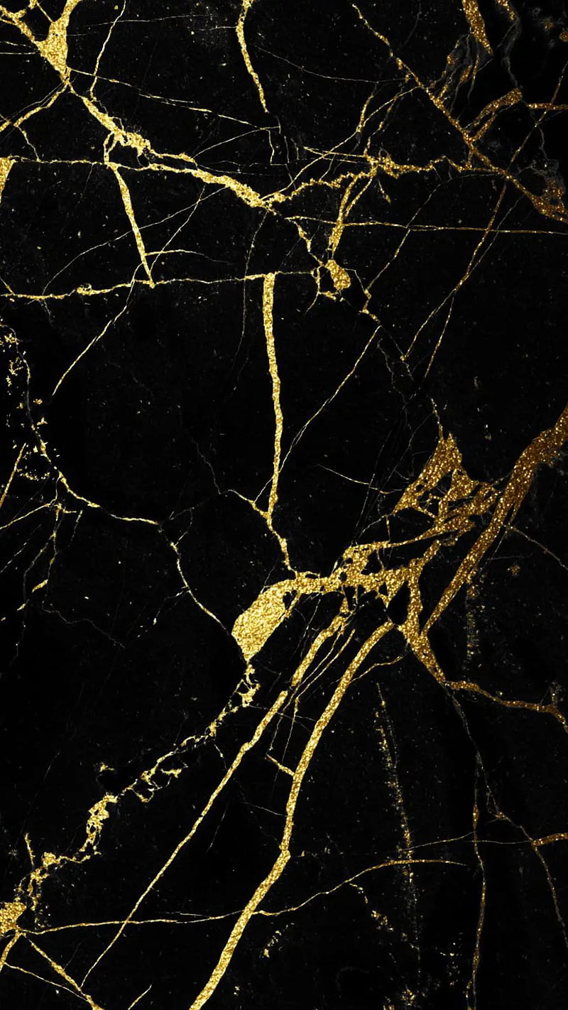 BlackGold Marble, black, cracked, gold, HD phone wallpaper | Peakpx
