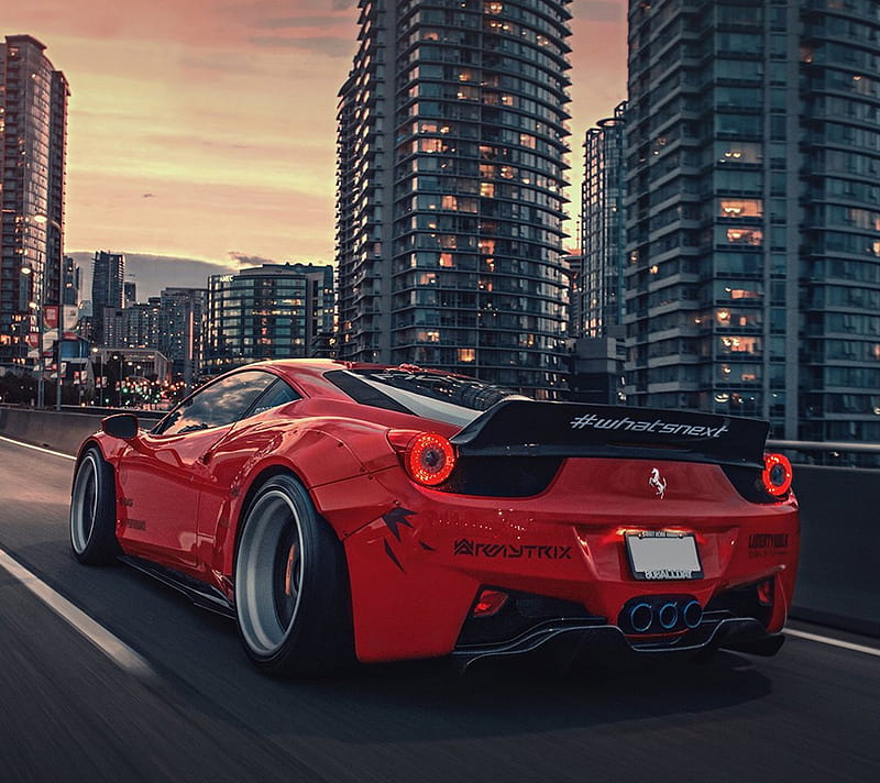 Ferrari italia 458, car, red, road, HD wallpaper