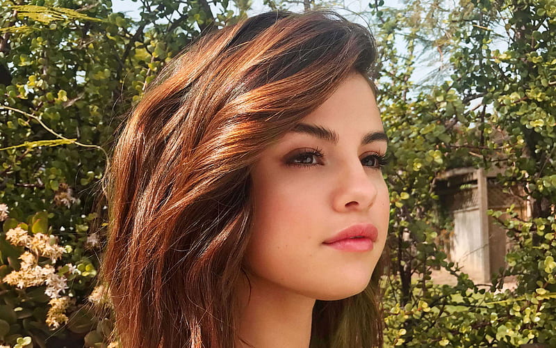 Selena Gomez, 2017, portrait, american singer, brunette, superstars, HD wallpaper