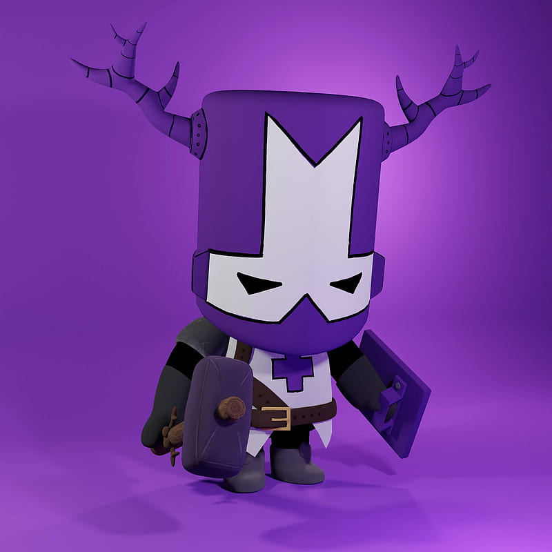 Castle Crashers Blacksmith Purple Knight, HD phone wallpaper