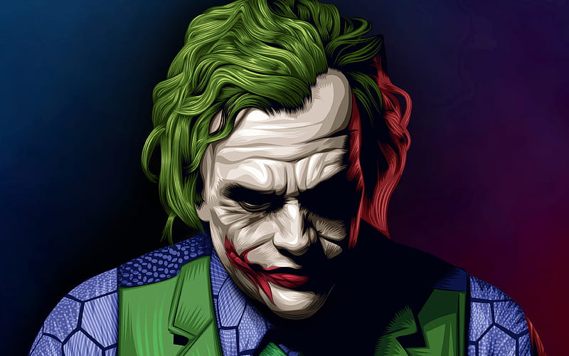 Joker anti-hero, fan art, Heath Ledger, The Dark Knight, HD wallpaper