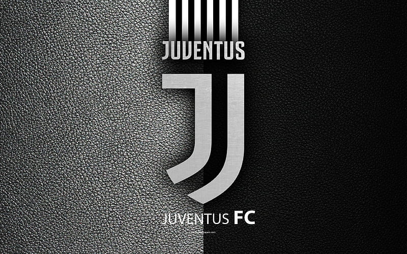 Juventus FC Italian football club, Serie A, new logo, Juventus new logo, leather texture, Turin, Italy, Italian Football Championships, HD wallpaper