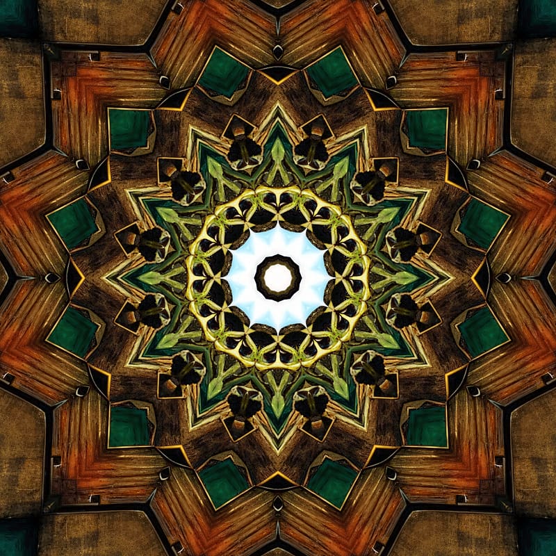 Kaleidoscope, background, fractal, shape, abstraction, HD phone