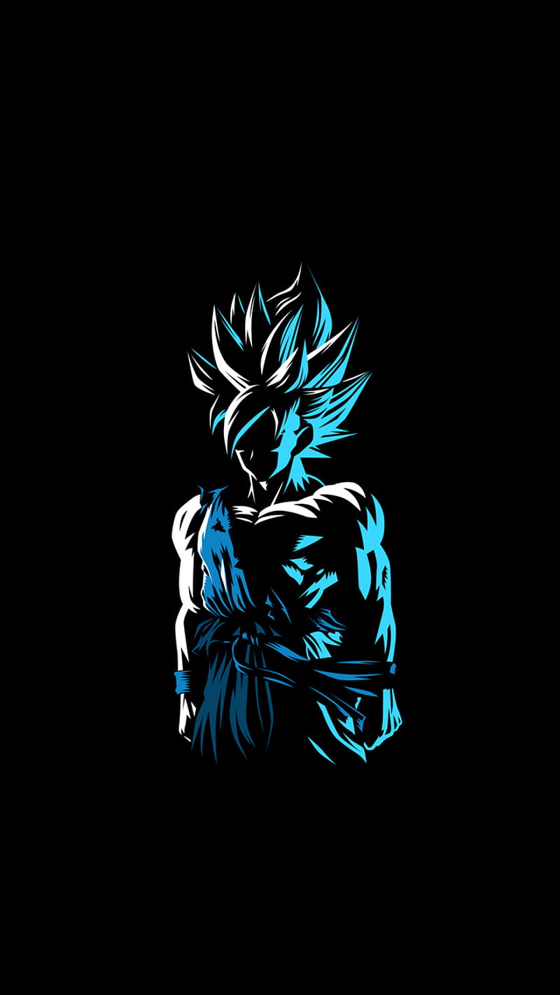 Dragonball, amoled, goku, minimal, neon, HD phone wallpaper