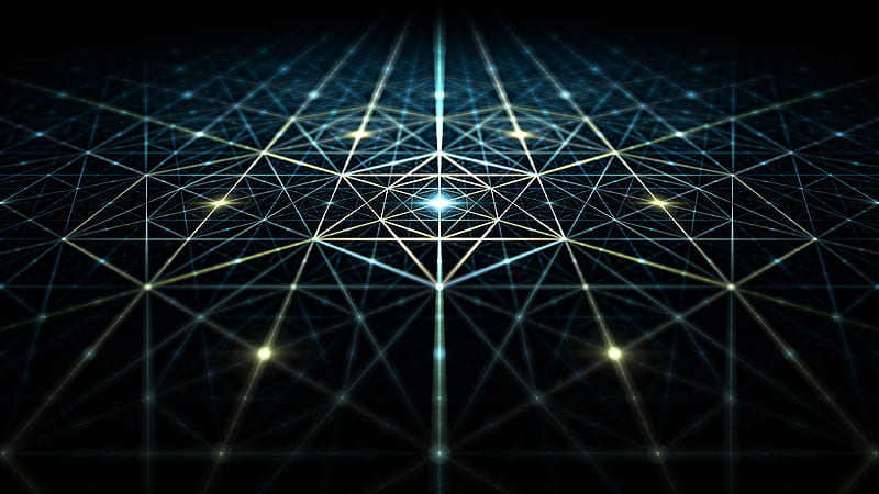 lines, glow, points, intersection, mesh, abstraction, HD wallpaper