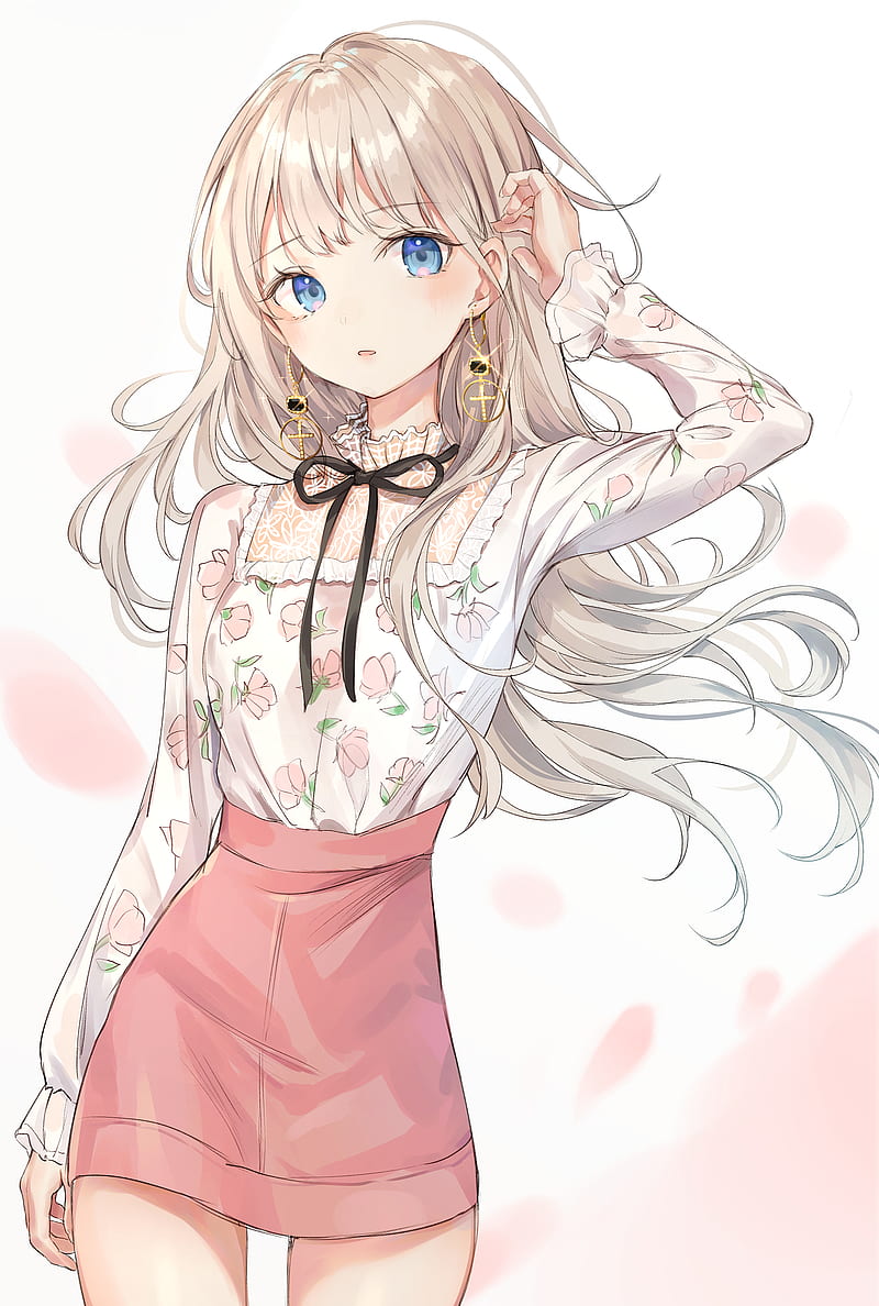 Anime Anime Girls Vertical Simple Background Portrait Display Long Hair Hd Mobile Wallpaper Peakpx