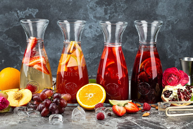 ❤️, Grapes, Orange, Drink, Berries, Juice, HD wallpaper